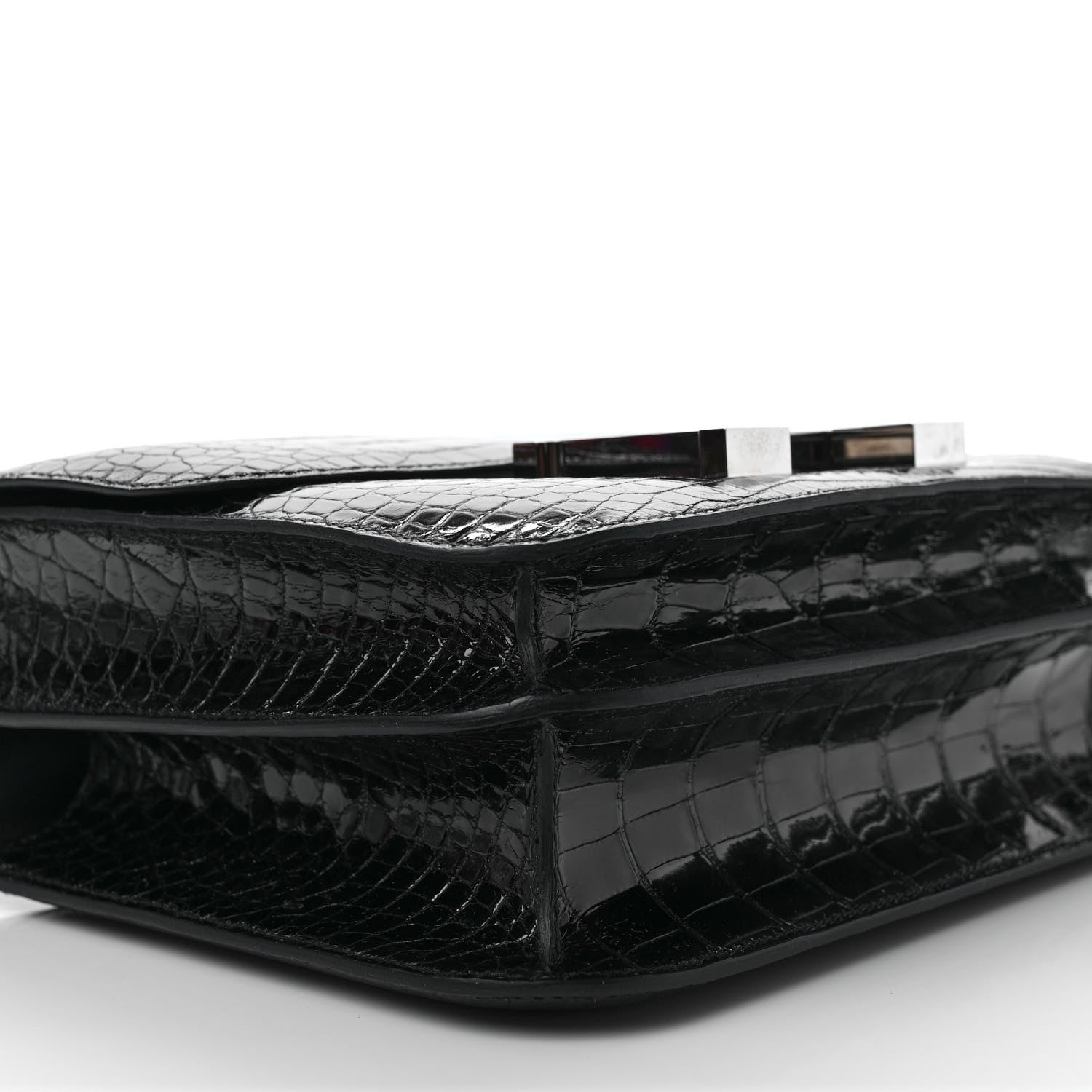 Hermes Shiny Alligator Enamel Constance 24 Black 6 of 8