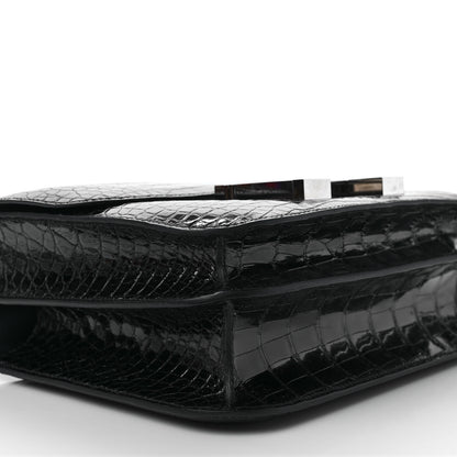 Hermes Shiny Alligator Enamel Constance 24 Black 6 of 8