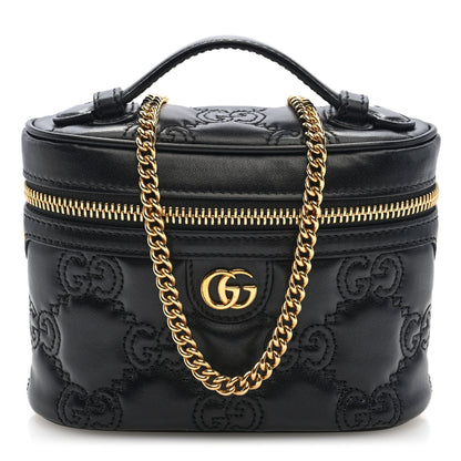 Gucci Calfskin GG Matelasse Mini Top Handle Bag Black 1 of 9