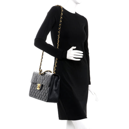 Chanel Lambskin Quilted XL Jumbo Single Flap Black 2 of 9