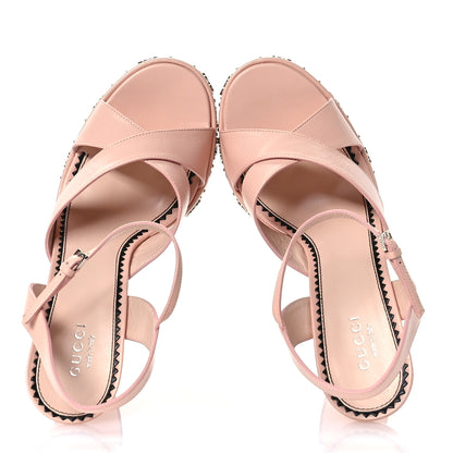 Gucci Malaga Kid Interlocking G Studs 155mm Platform Sandals 37.5 Perfect Pink 2 of 8