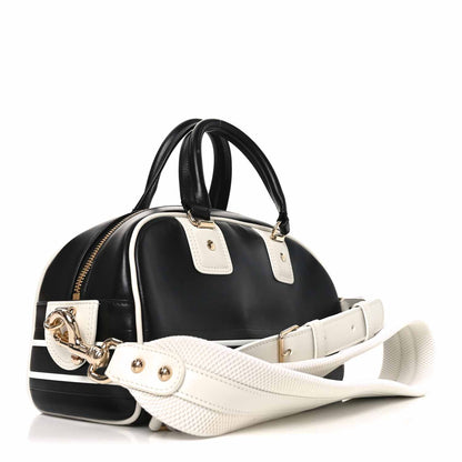 Christian Dior Calfskin Small Dior Vibe Zip Bowling Bag Black White 3 of 10