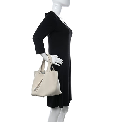 Hermes Taurillon Clemence Picotin Lock 22 MM Craie 2 of 12