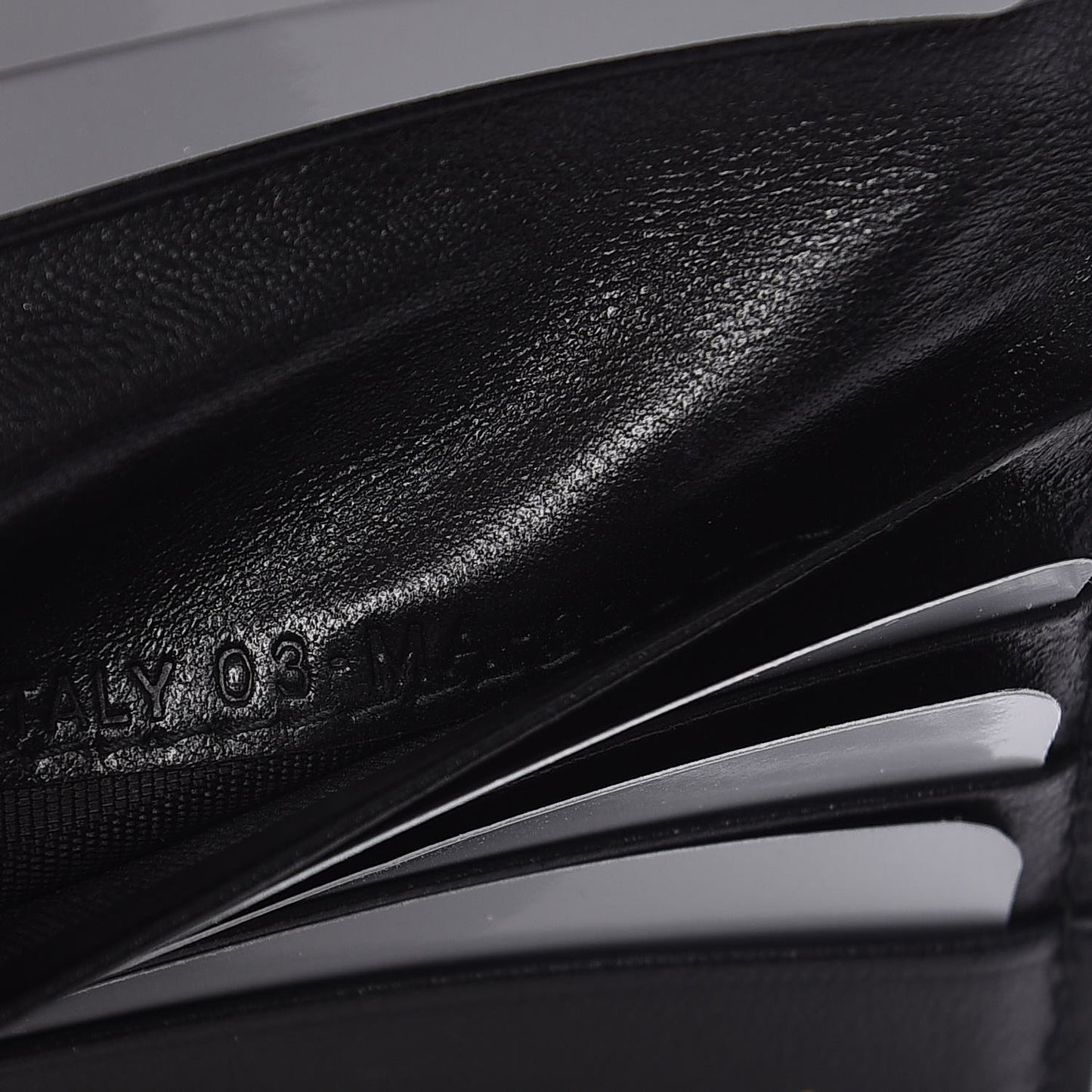 Patent Studded Diorama Small Wallet Black