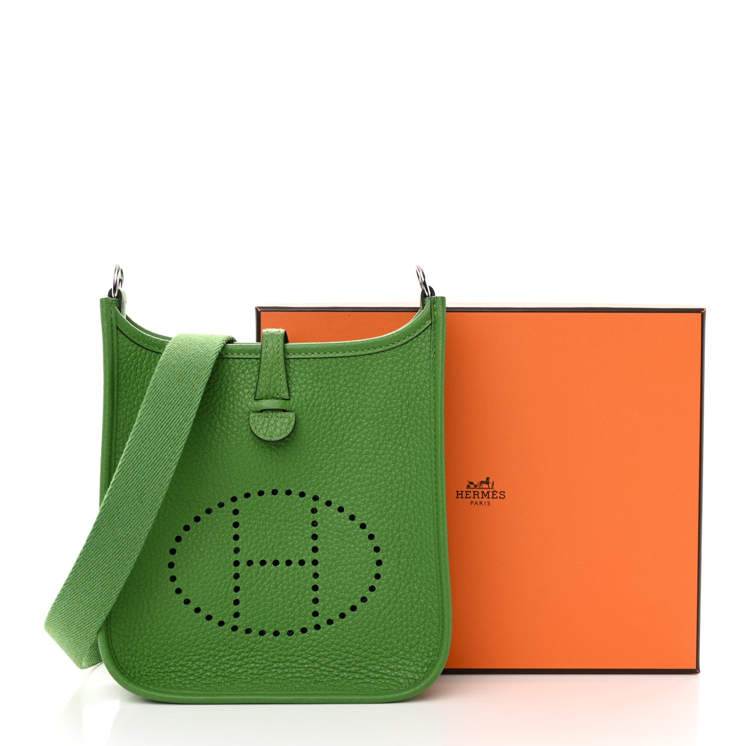 Hermes Taurillon Clemence Amazone Evelyne TPM Vert Yucca 11 of 11