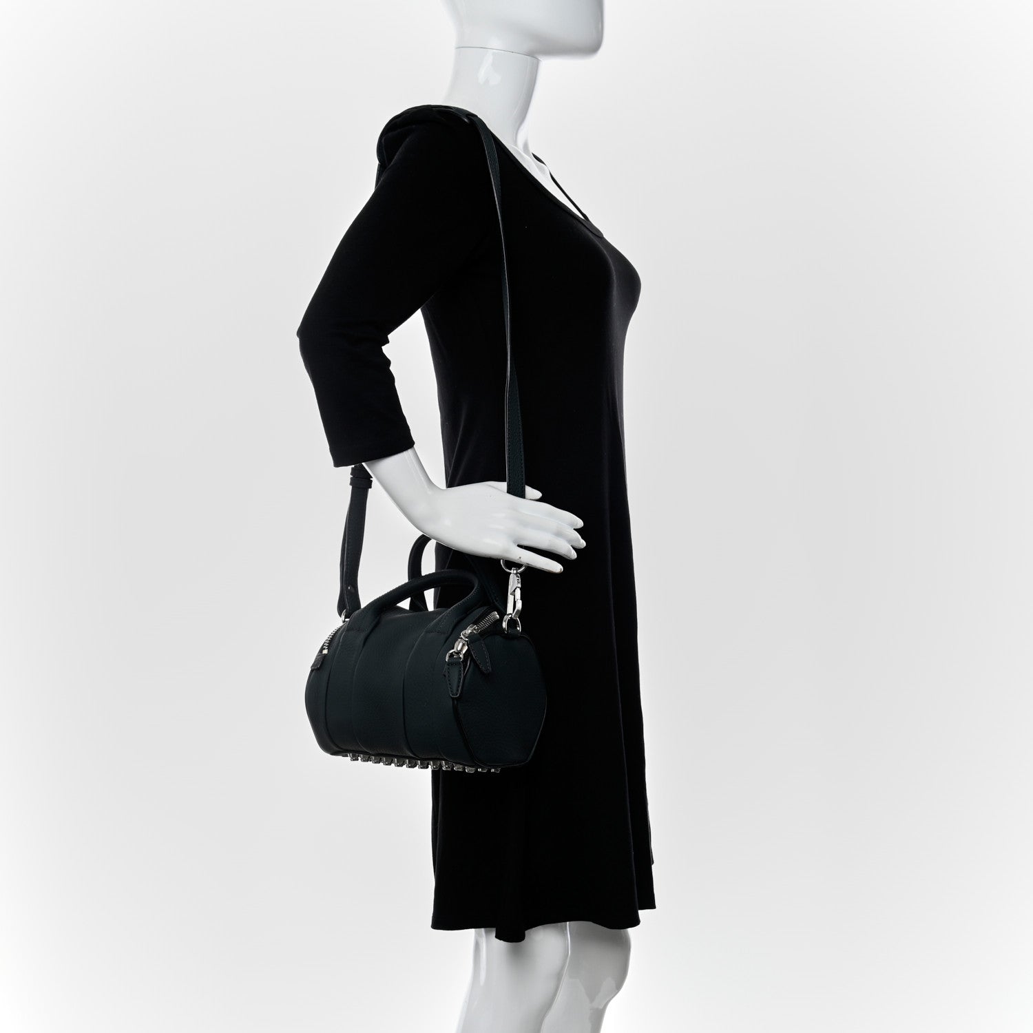 Alexander Wang Pebbled Lambskin Mini Rockie Dark Green Silver Hardware 2 of 8