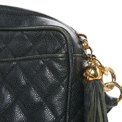 Chanel Caviar Quilted Tassel Camera Bag Dark Green 15 of 18