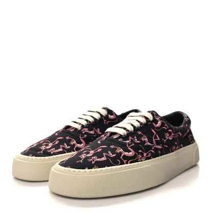 Saint Laurent Canvas Pink Panther Venice Sneakers 39 Black 3 of 9