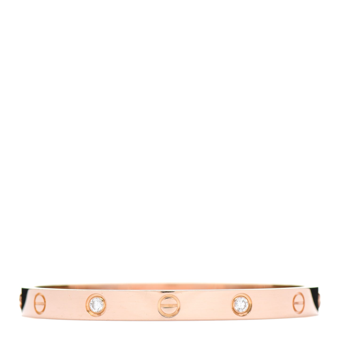 18K Pink Gold 4 Diamond LOVE Bracelet 17