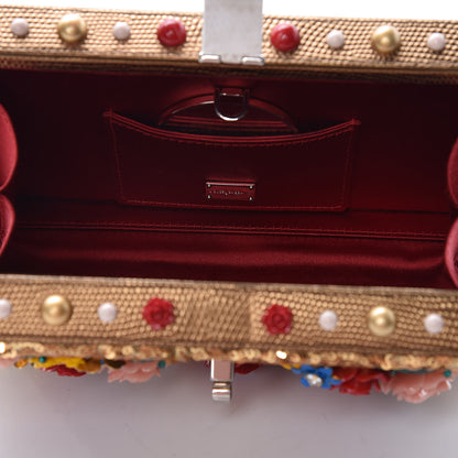 Dolce & Gabbana Sequin Floral Dolce Box Clutch Gold 6 of 7