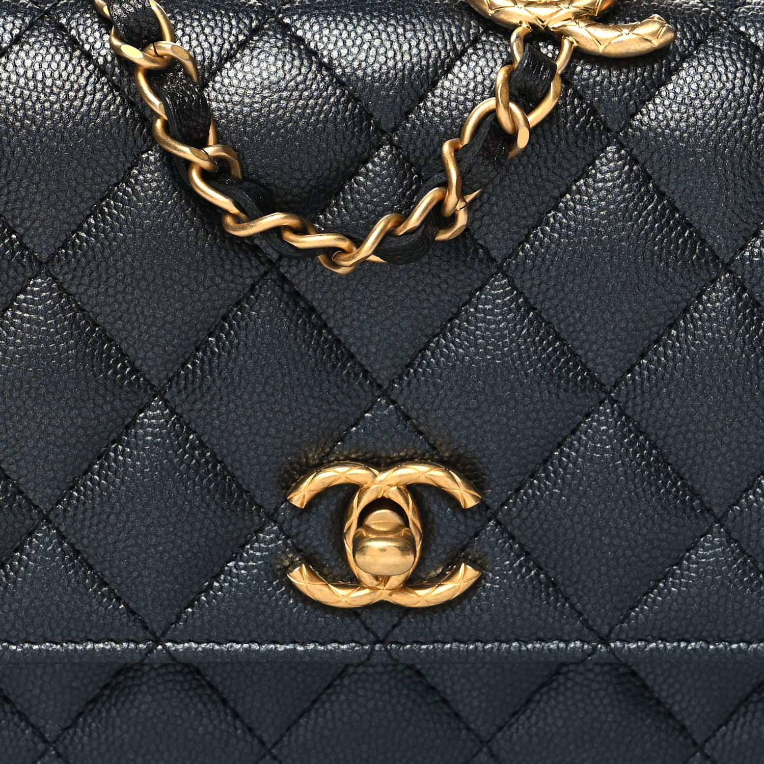 Chanel Pearly Caviar Quilted Fit For You Wallet On Chain WOC Black 11 of 12