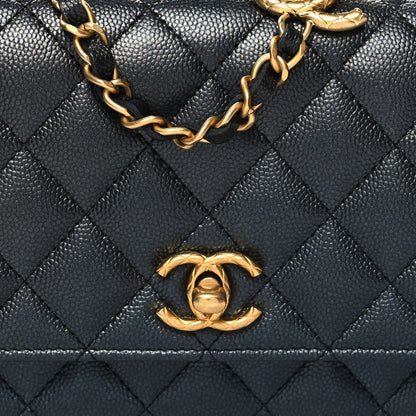 Chanel Pearly Caviar Quilted Fit For You Wallet On Chain WOC Black 11 of 12