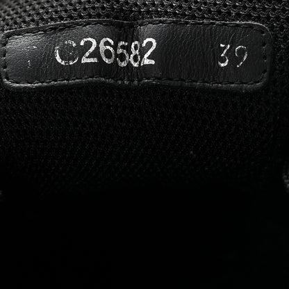 Chanel Tweed Suede Goatskin CC Sneakers 39 Black White 8 of 22