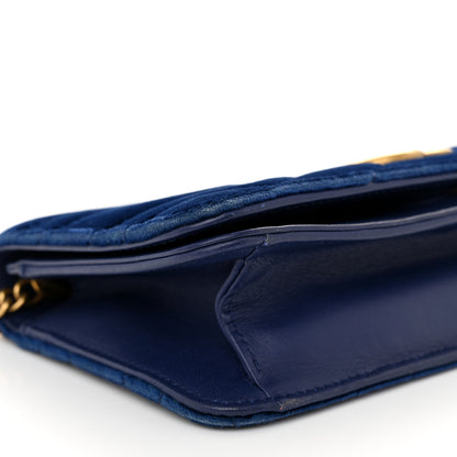 Gucci Velvet Matelasse GG Marmont Mini Bag Cobalt Blue 8 of 11