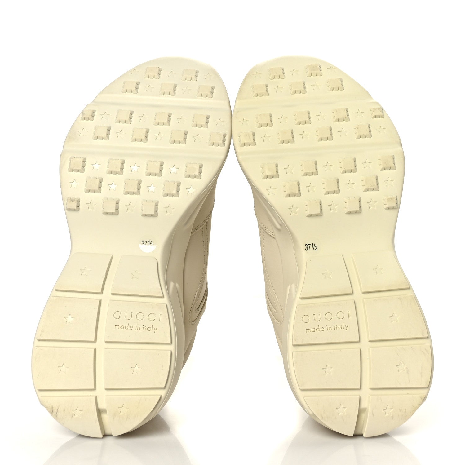 Gucci Calfskin Logo Womens Rhyton Sneakers 37.5 Ivory 5 of 7