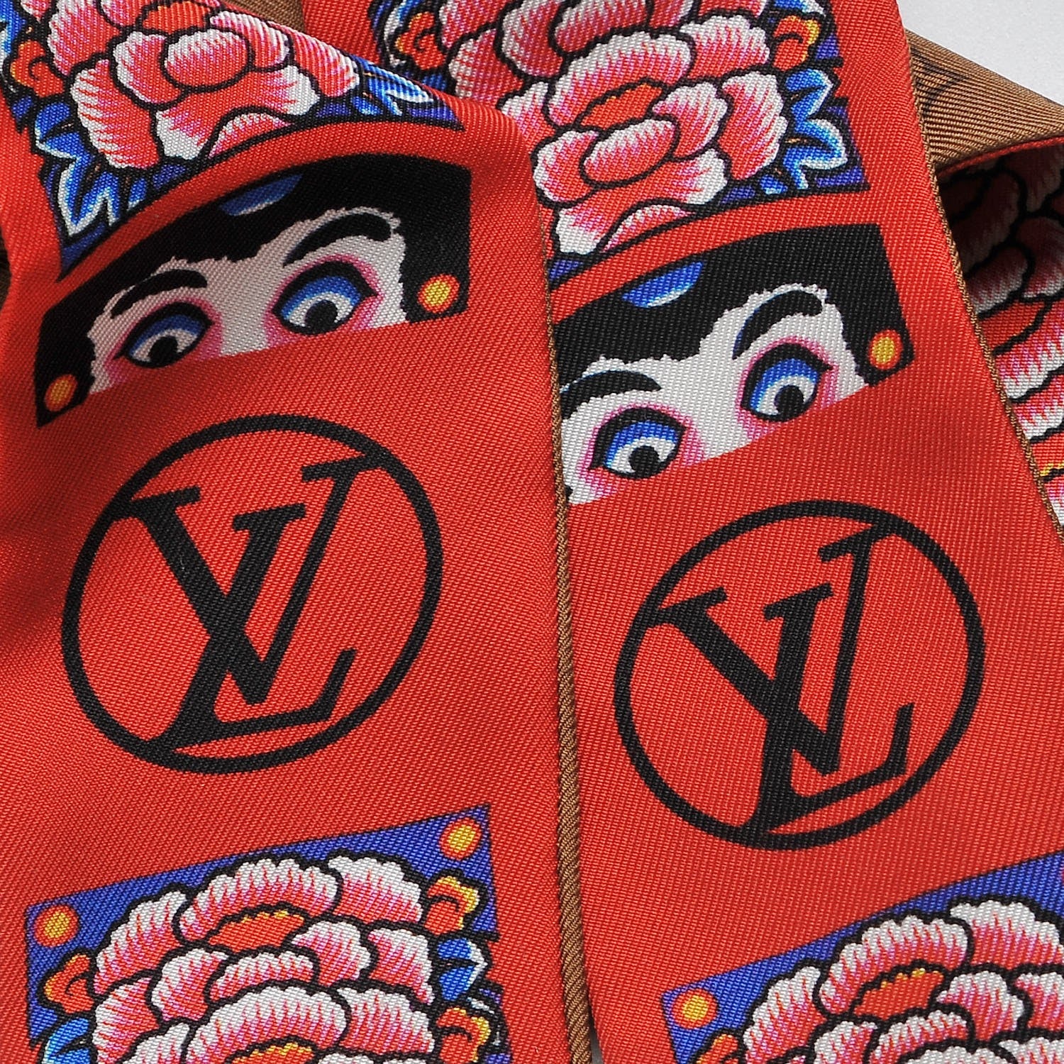 Louis Vuitton Silk Monogram Kabuki Stickers BB Bandeau Rouge 3 of 5