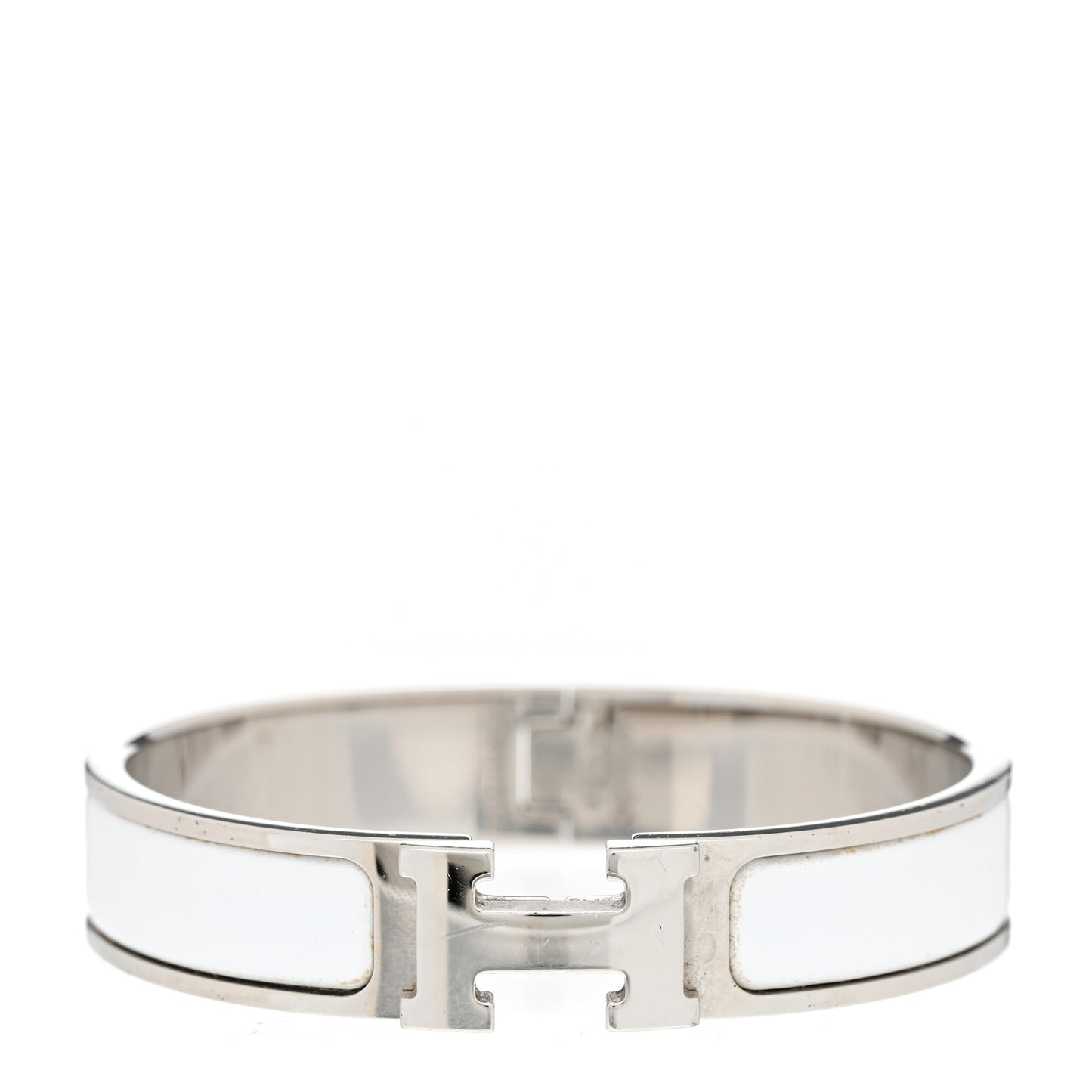 Enamel Narrow Clic Clac H Bracelet PM White