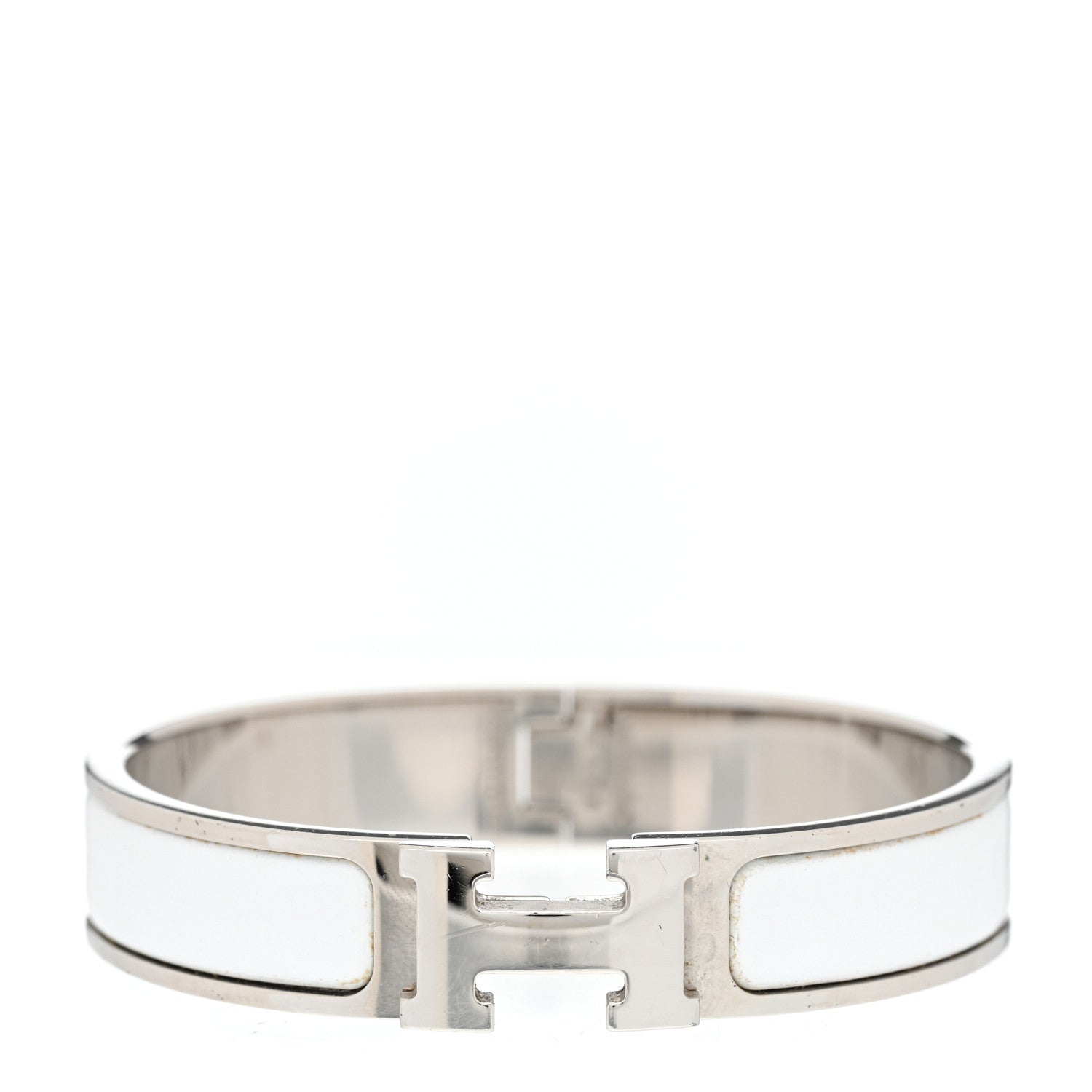 Hermes Enamel Narrow Clic Clac H Bracelet PM White 1 of 5