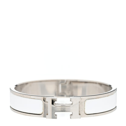 Hermes Enamel Narrow Clic Clac H Bracelet PM White 1 of 5