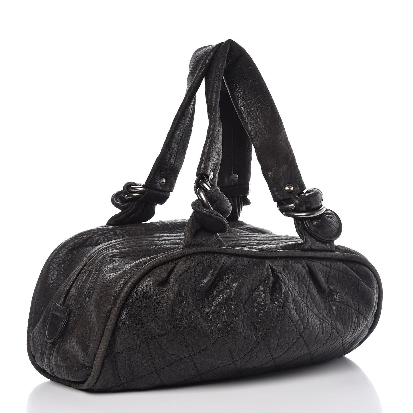 Distressed Lambskin Le Marais Bowler Black