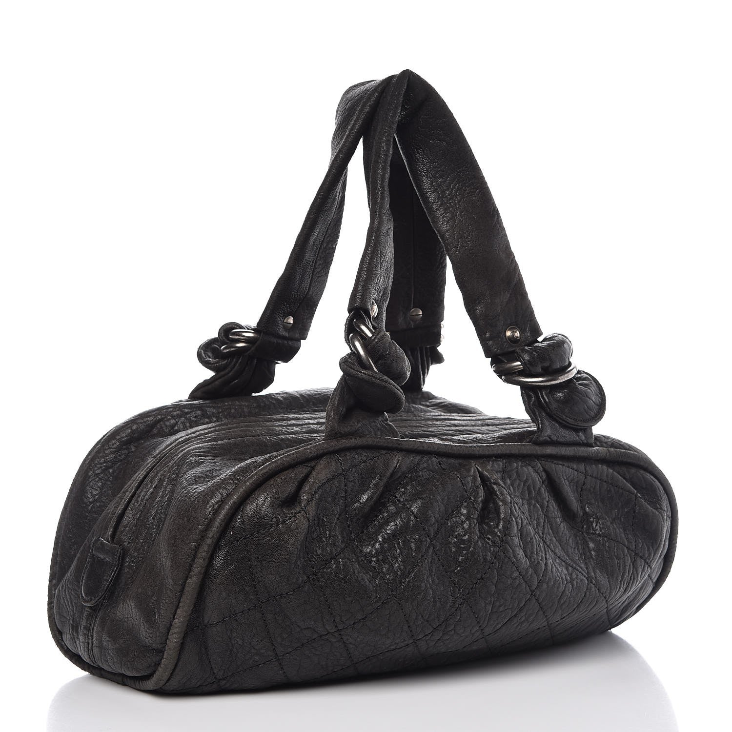 Chanel Distressed Lambskin Le Marais Bowler Black 3 of 11