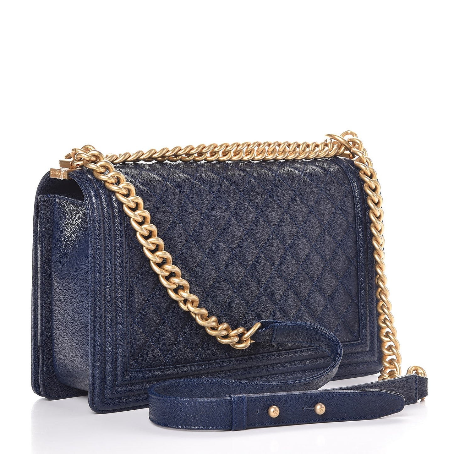 Caviar Quilted New Medium Boy Flap Navy