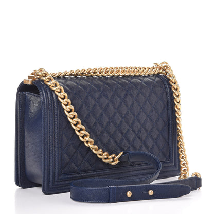 Chanel Caviar Quilted New Medium Boy Flap Navy 3 of 8