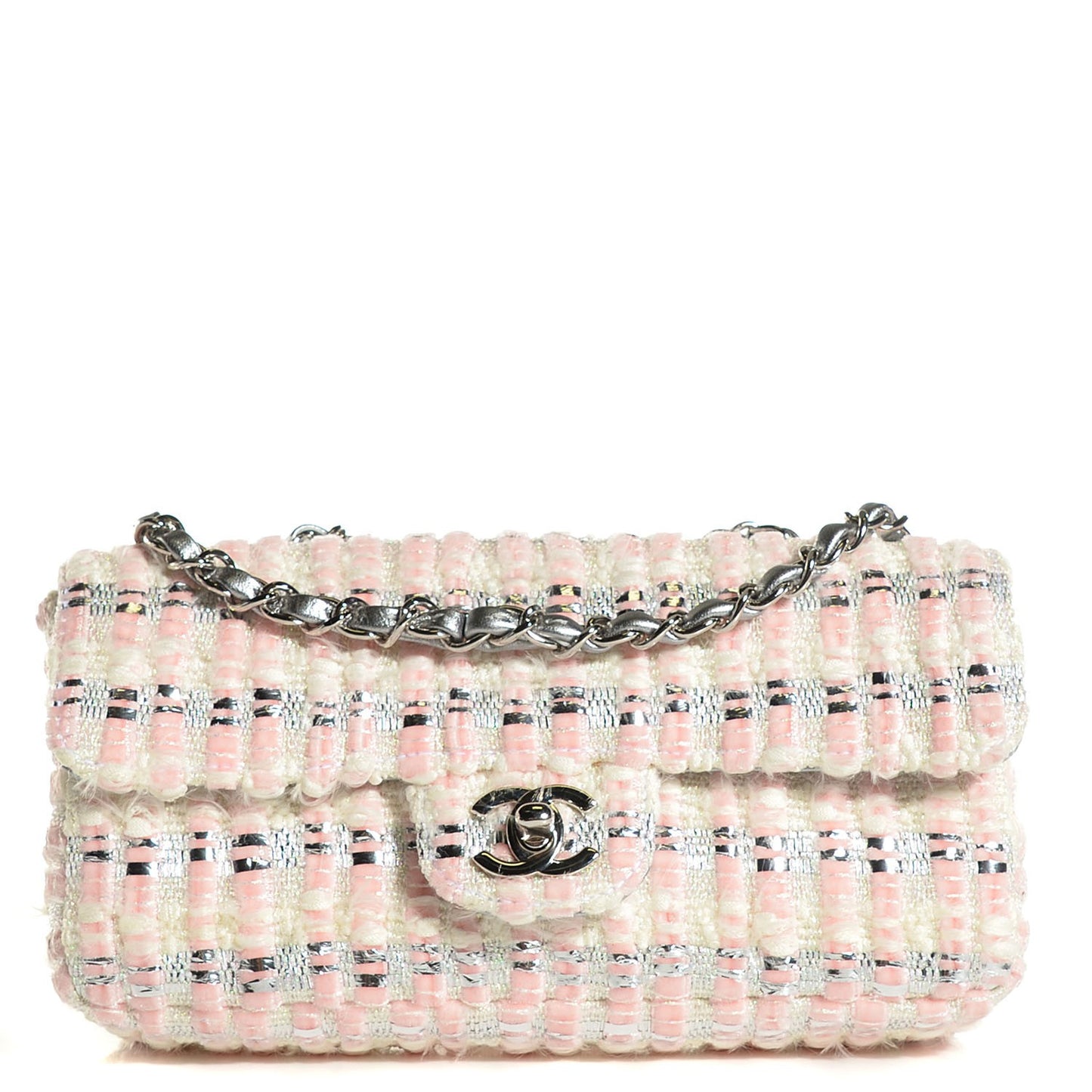 Boucle Small Single Flap Pink