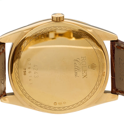 Rolex 18K Yellow Gold Alligator 38mm Cellini Manual Winding Watch Champagne 4243 6 of 6