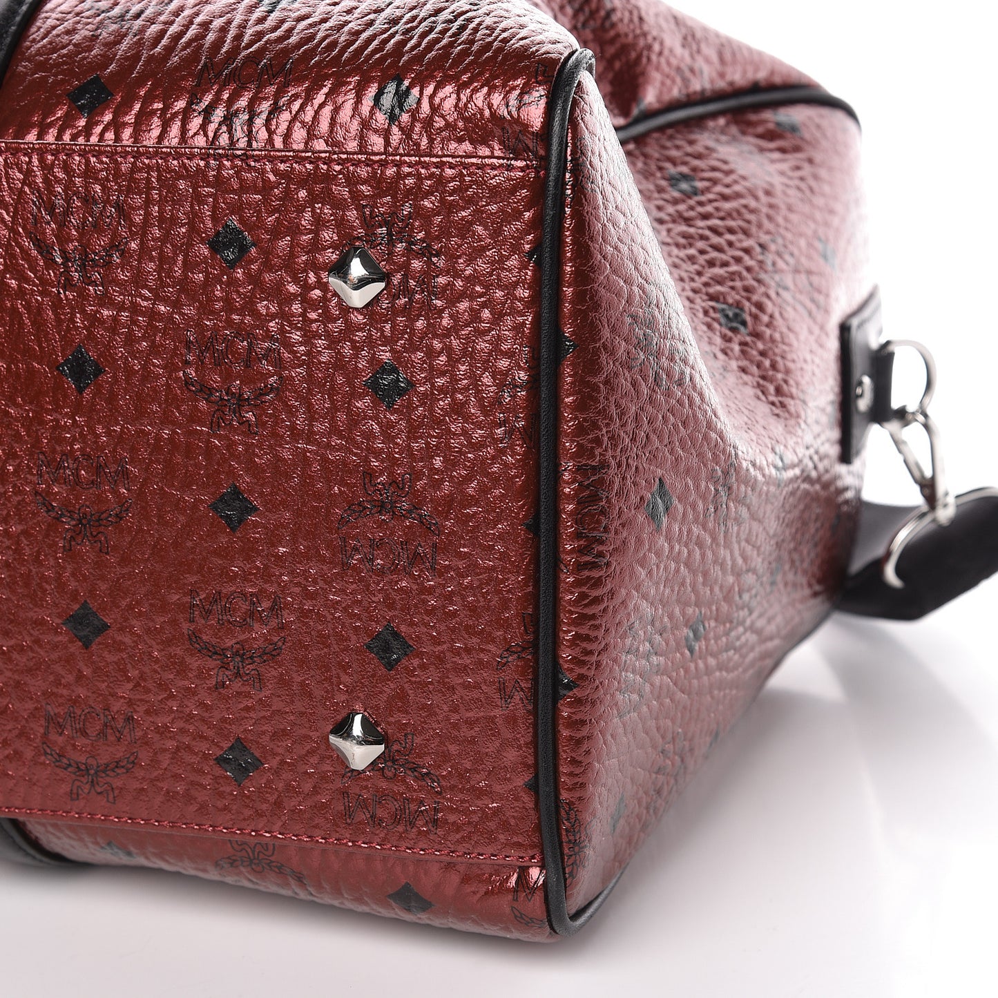 Metallic Visetos Medium Traveler Weekender Bag Scooter Red