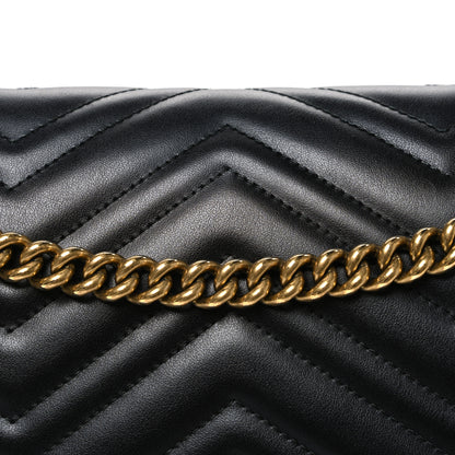 Gucci Calfskin Matelasse Large GG Marmont Shoulder Bag Black 8 of 11
