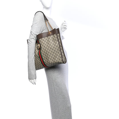 Gucci GG Supreme Monogram Large Rajah Chain Tote Beige New Acero 2 of 12