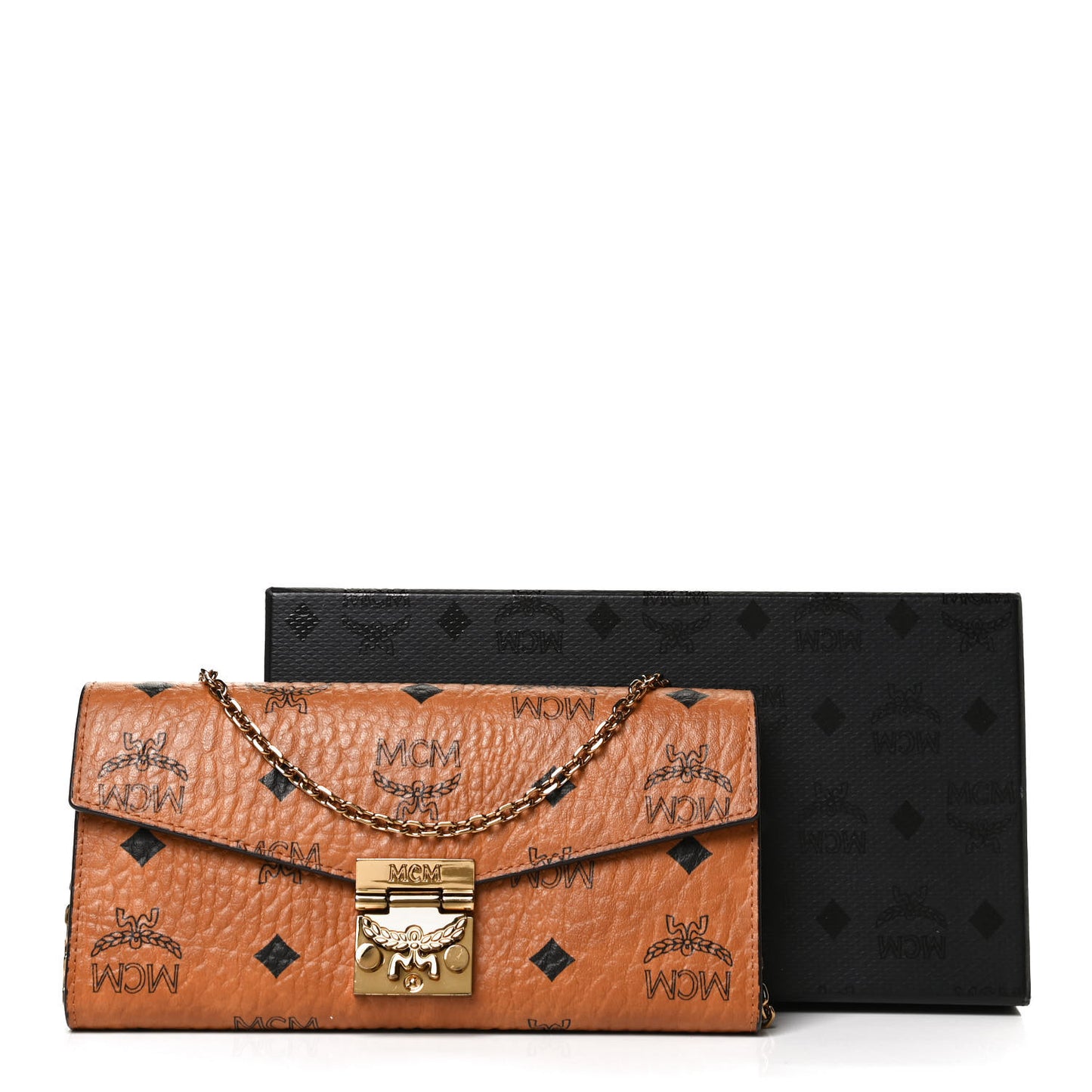 Visetos Large Patricia Wallet On Chain Cognac