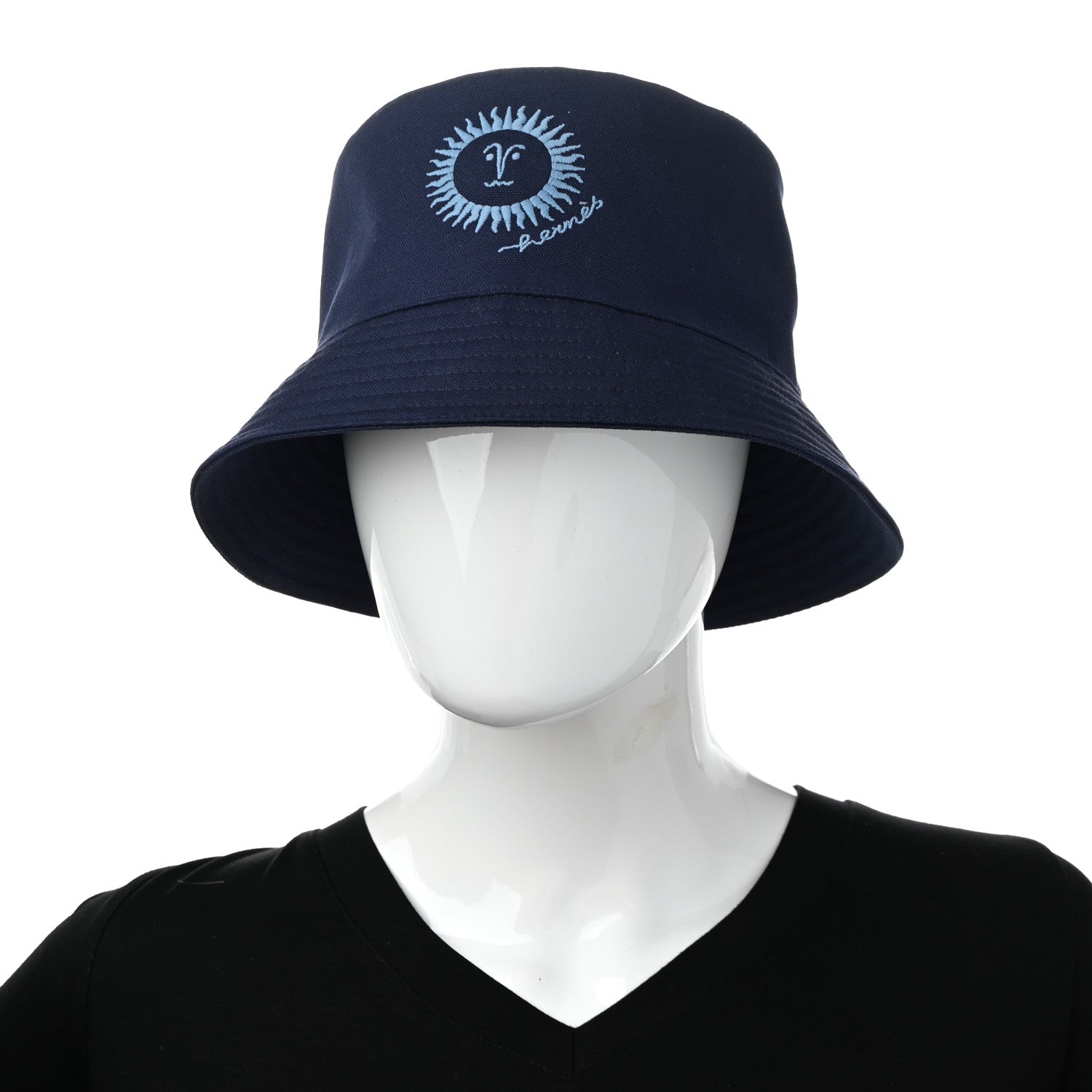 Hermes Cotton Gene Sunshine Bucket Hat 56 Marine 2 of 10