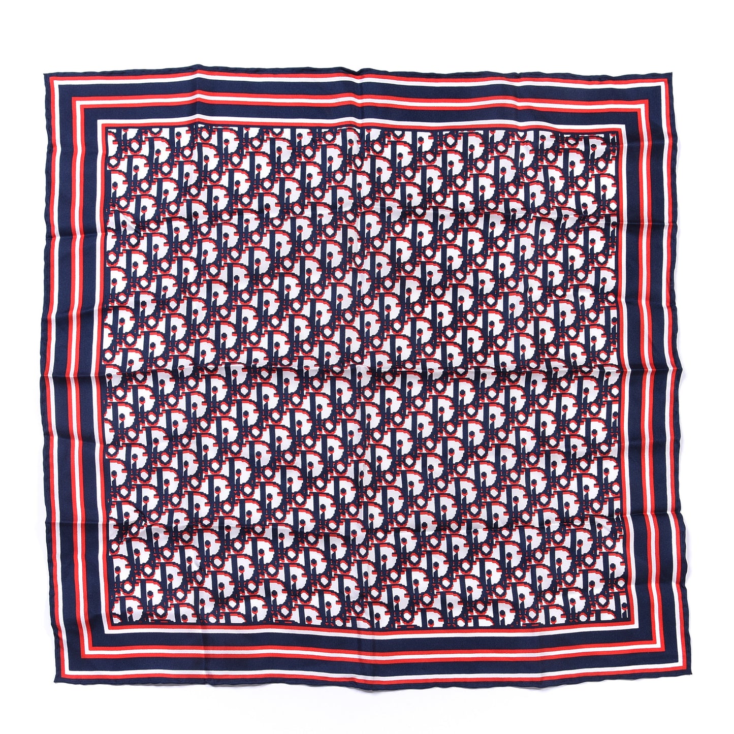 Silk Oblique Scarf Blue Red