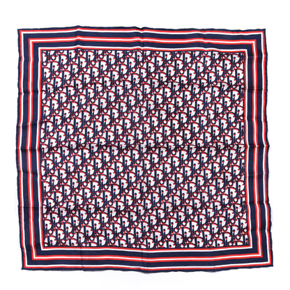 Christian Dior Silk Oblique Scarf Blue Red 1 of 3