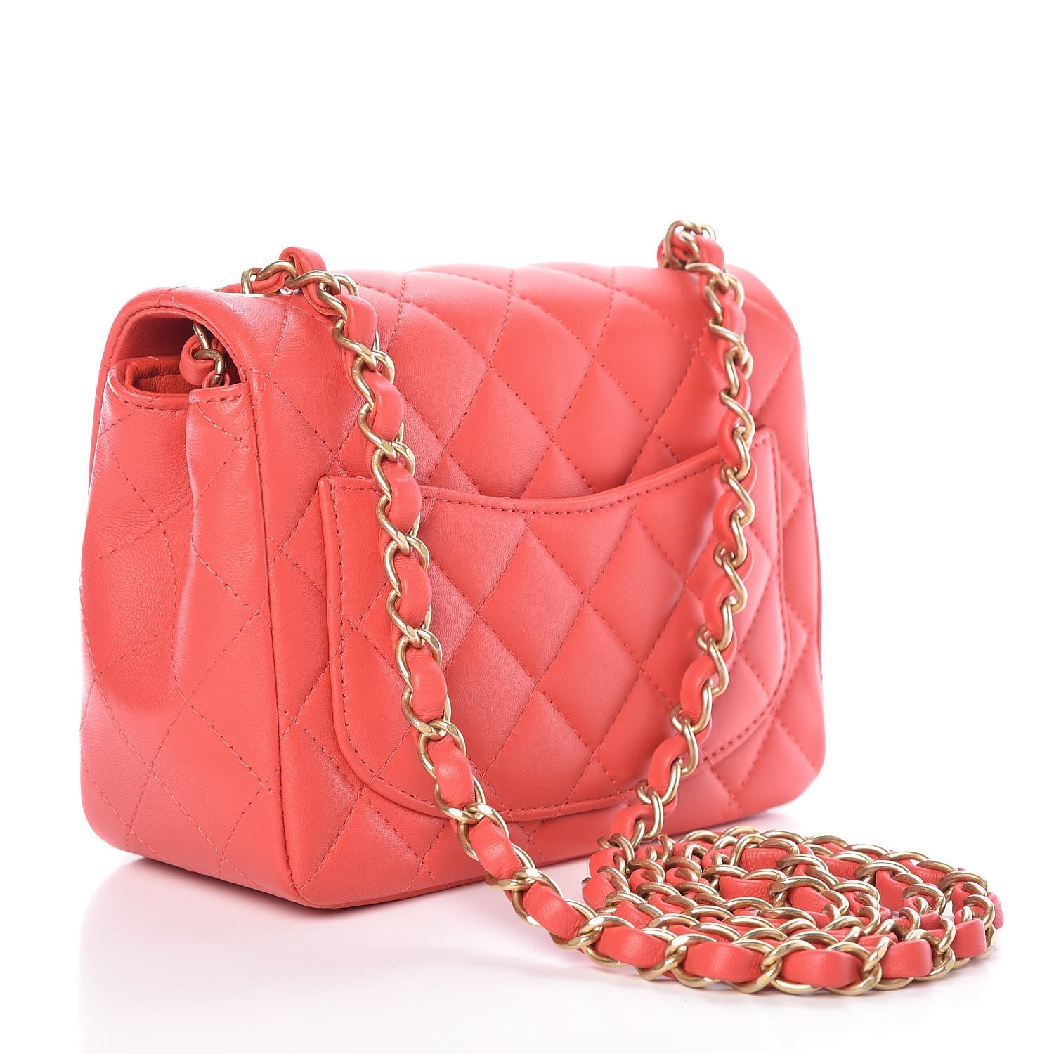Chanel Lambskin Quilted Mini Square Flap Red 3 of 9