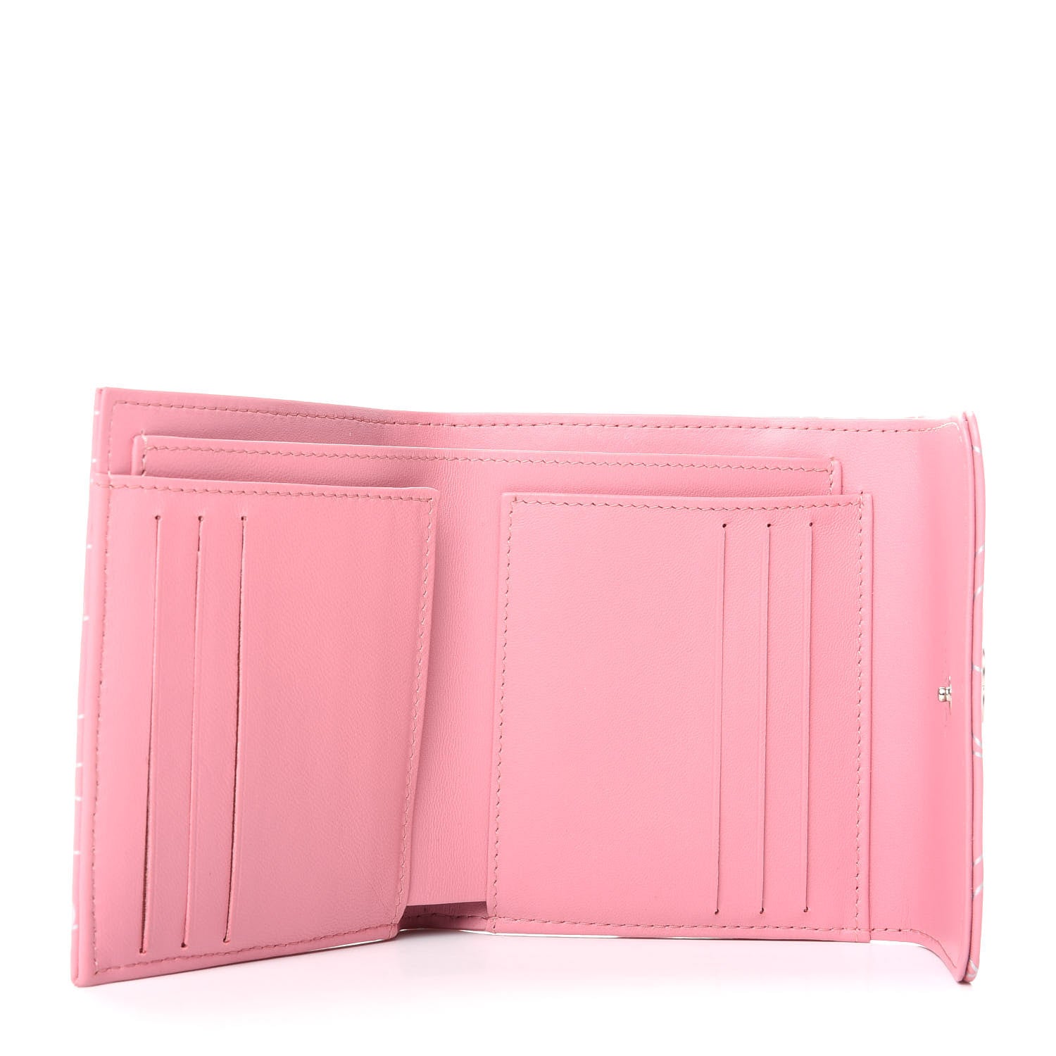 Chanel Lambskin Camellia Embossed French Wallet Pink 5 of 8