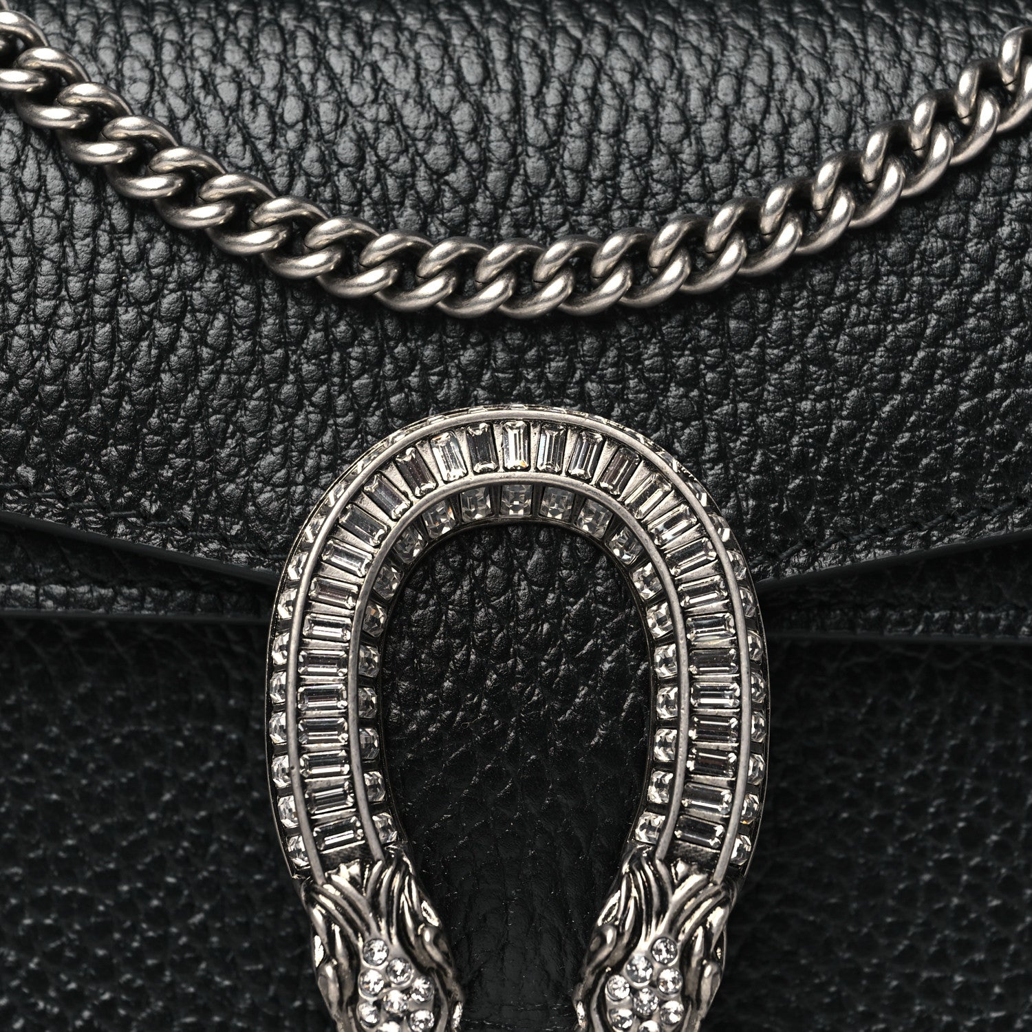 Gucci Dollar Calfskin Crystal Mini Dionysus Top Handle Bag Black Crystal 7 of 11