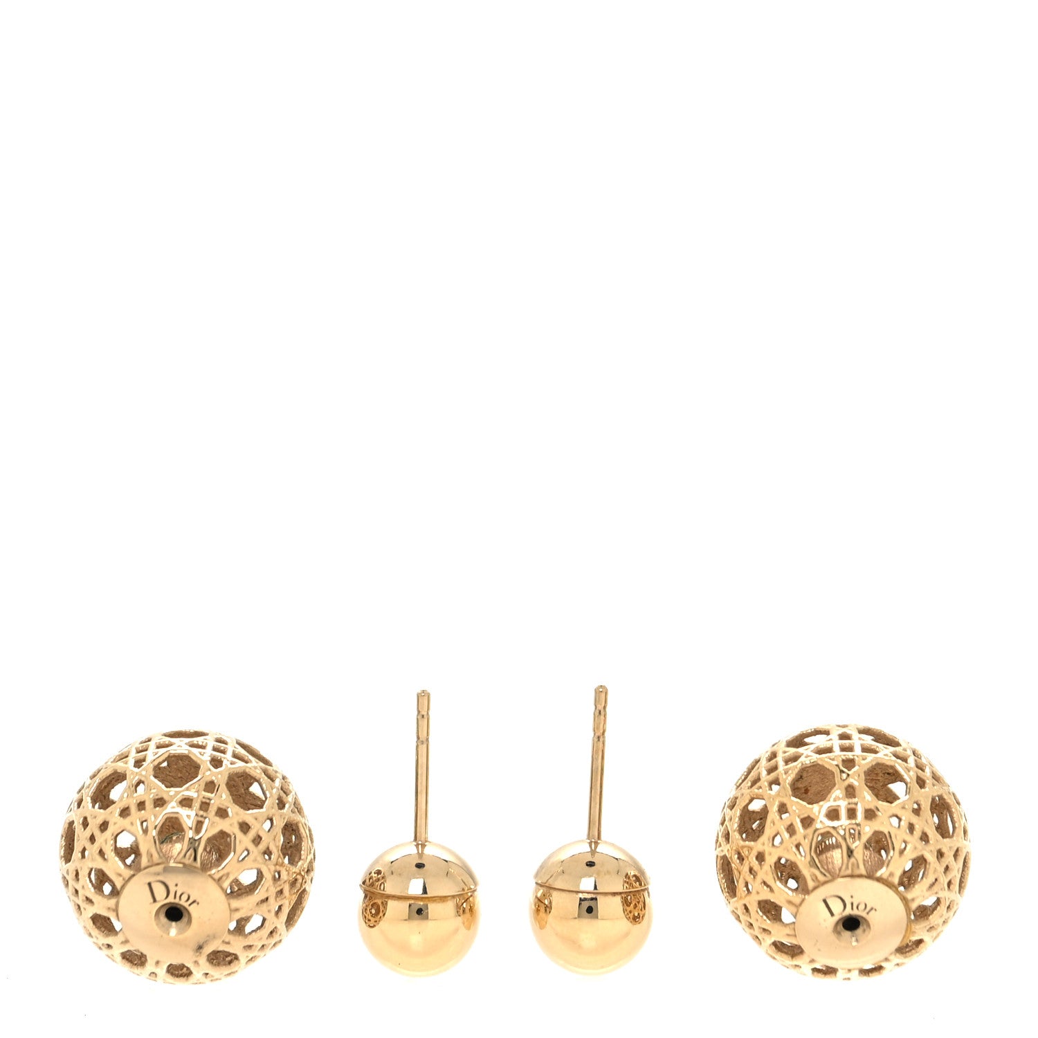 Christian Dior Cannage Mise En Dior Tribal Earrings Gold 3 of 4