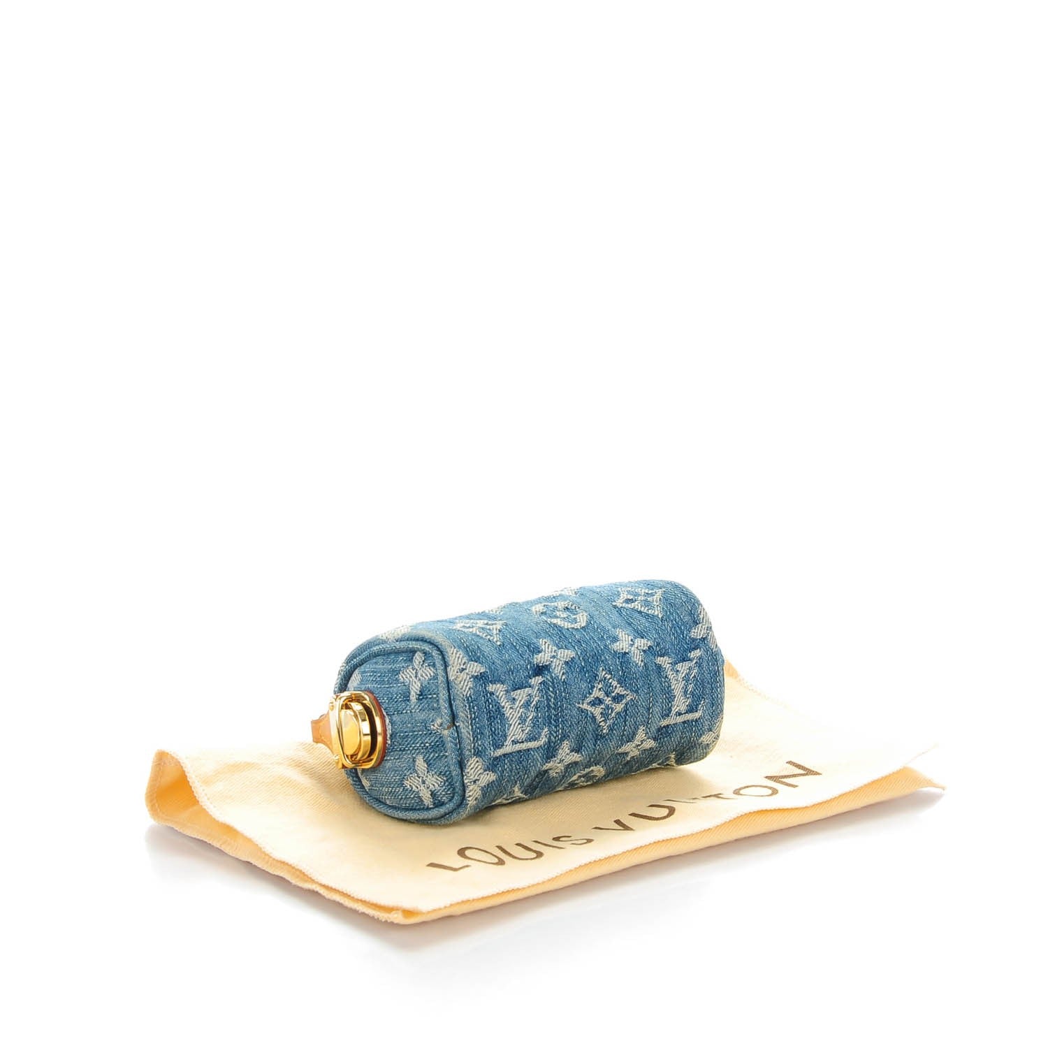 Louis Vuitton Monogram Denim Pochette Speedy PM Key Holder Blue 4 of 7
