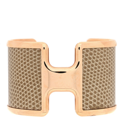 Hermes Lizard Olympe Cuff Bracelet Ficelle 1 of 5