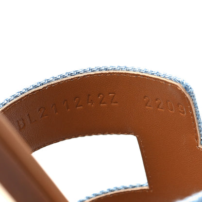 Hermes Denim Canvas Oran Sandals 39.5 Bleu Clair 8 of 9