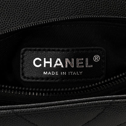 Chanel Caviar Chevron Quilted Small Coco Handle Flap So Black 6 of 10