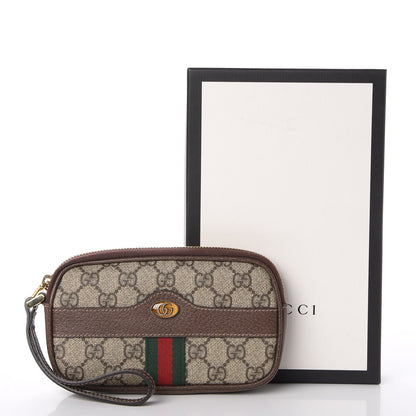 Gucci GG Supreme Monogram Ophidia Phone Case Wristlet Brown 8 of 8