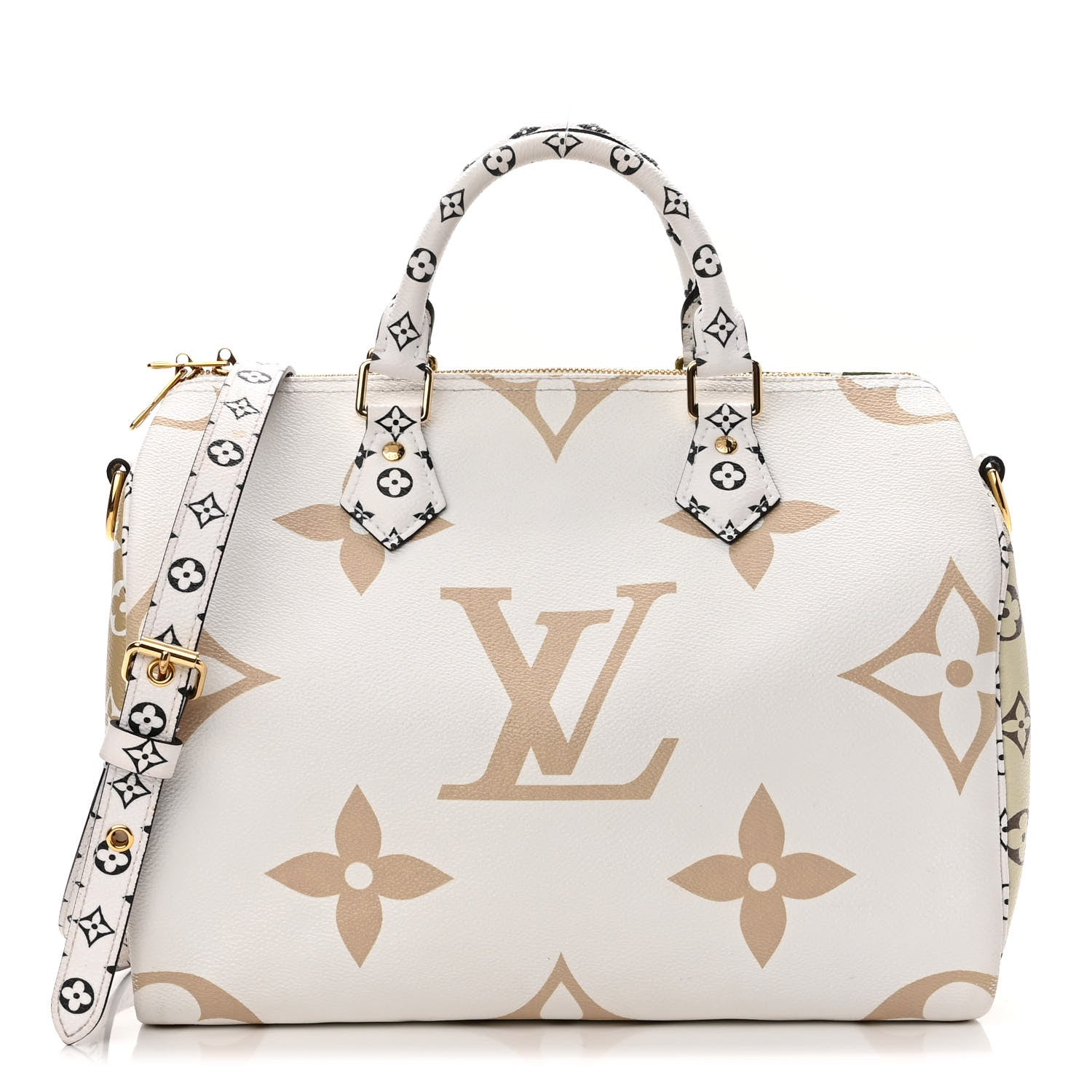 Louis Vuitton Monogram Giant Speedy Bandouliere 30 Kaki Beige 1 of 11