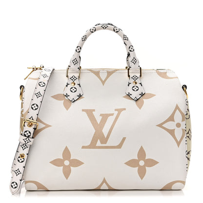 Louis Vuitton Monogram Giant Speedy Bandouliere 30 Kaki Beige 1 of 11