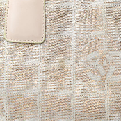 Chanel Metallic Nylon Small Travel Tote Beige 8 of 14