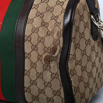 Gucci Monogram Vintage Web Medium Boston Dark Brown 7 of 9