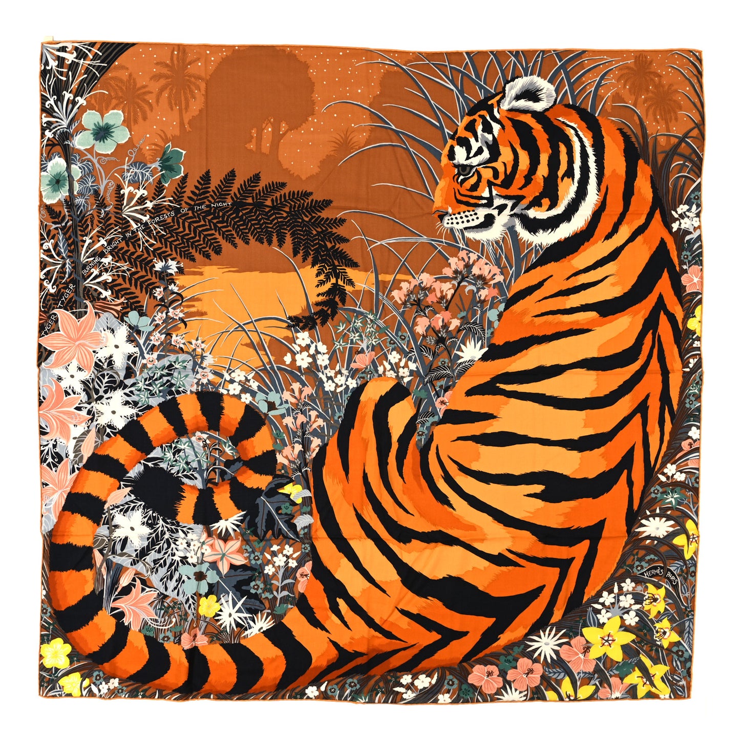 Cashmere Silk Tyger Tyger Shawl 140 Miel Brun Jaune